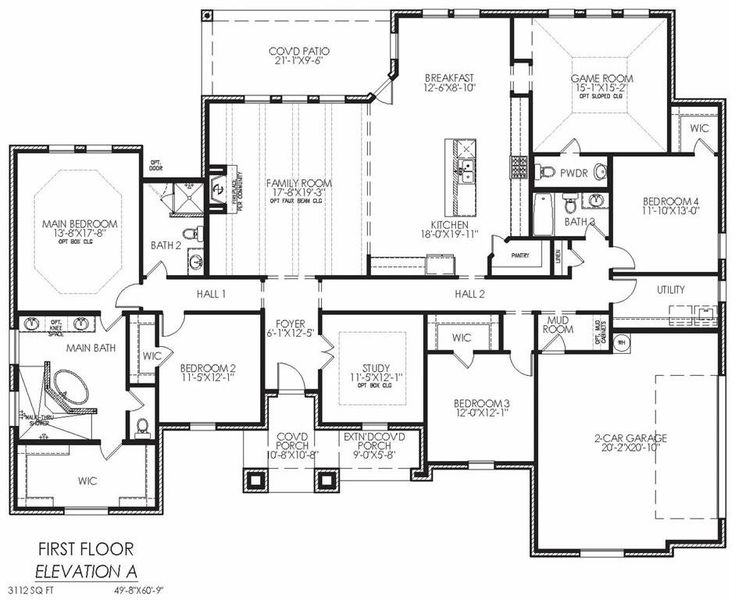 2D floor plan layout of this home in Springside Estates II, Waxahachie, TX (Image 3).