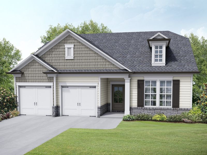Representative exterior photo of a completed home built from the The Saxton by My Home Communities in Robins Estates, Warner Robins, GA (Image 5). Representative exterior photo of a completed home built from the The Saxton by My Home Communities in Robins Estates, Warner Robins, GA (Image 5).