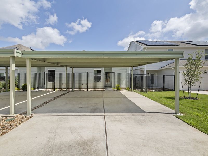 Exterior details and patio area of a home in Whisper Valley, Manor (Image 2). Exterior details and patio area of a home in Whisper Valley, Manor (Image 2).