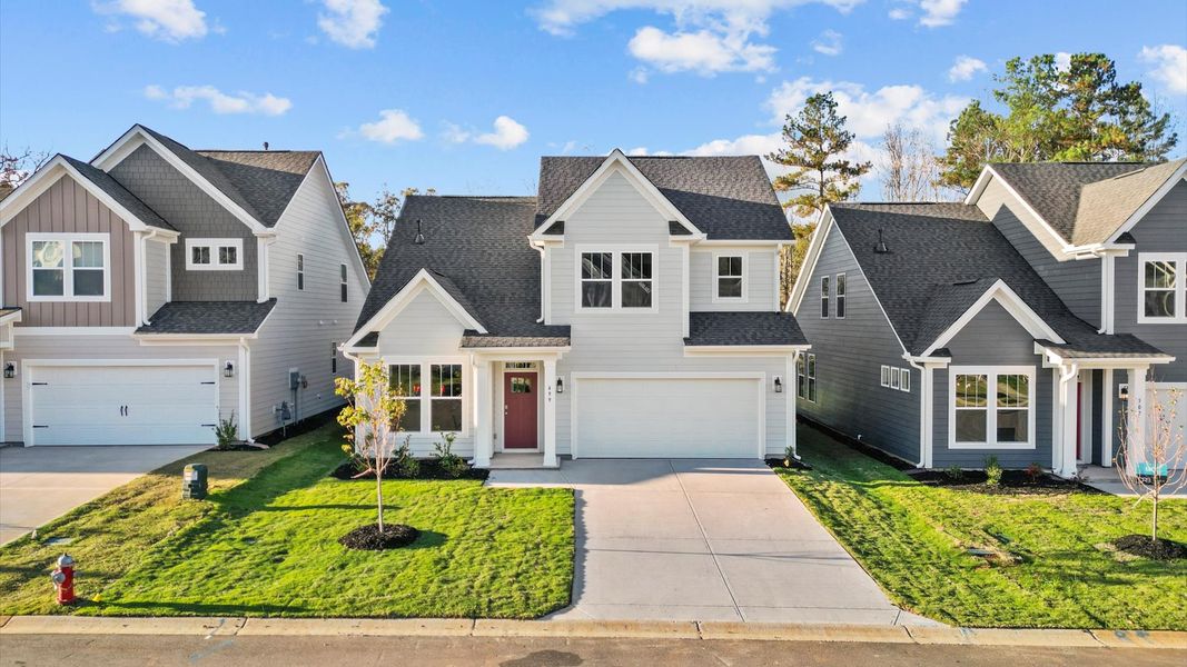 Representative exterior photo of a completed home built from the Finley by DRB Homes in Iris Meadows, Moore, SC (Image 21). Representative exterior photo of a completed home built from the Finley by DRB Homes in Iris Meadows, Moore, SC (Image 21).