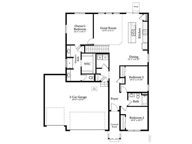2D floor plan layout of this home in Hudson Hills, Hudson, CO (Image 1). 2D floor plan layout of this home in Hudson Hills, Hudson, CO (Image 1).