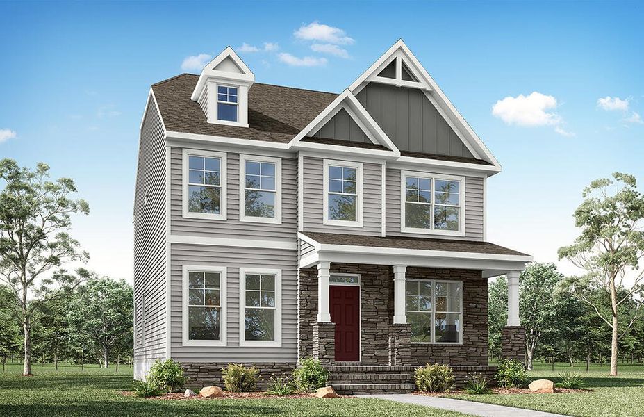 Representative exterior photo of a completed home built from the Brinson by Eastwood Homes in Colleton Park, Aiken, SC (Image 5).