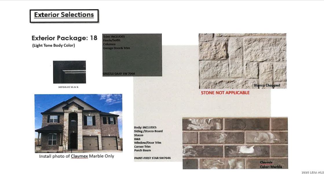 Sample of building materials used in homes in Davis Ranch, San Antonio (Image 4). Sample of building materials used in homes in Davis Ranch, San Antonio (Image 4).