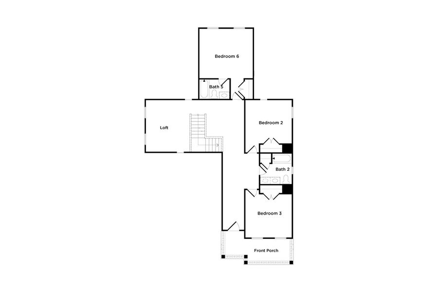 2D floor plan layout for the Lassiter by DRB Homes in Riley Farms, Rockvale, TN (Image 3).