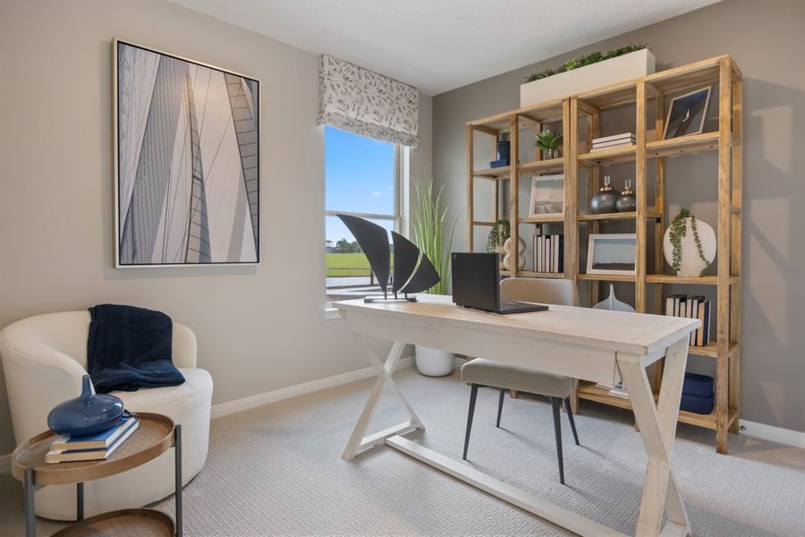Representative furnished interior of a home built from the 1549 Modeled by KB Home in Saddlebrook Trails, Beasley (Image 10).