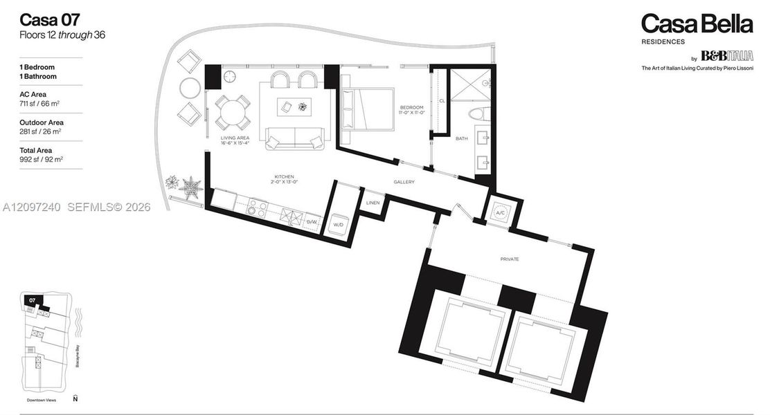 2D floor plan layout of this home in , Miami, FL (Image 5).