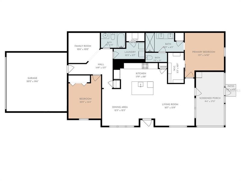 2D floor plan layout of this home in , Daytona Beach, FL (Image 5).