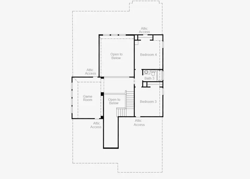 2D floor plan layout for the Dumont by Coventry Homes in Sauls Ranch East, Round Rock, TX (Image 4).