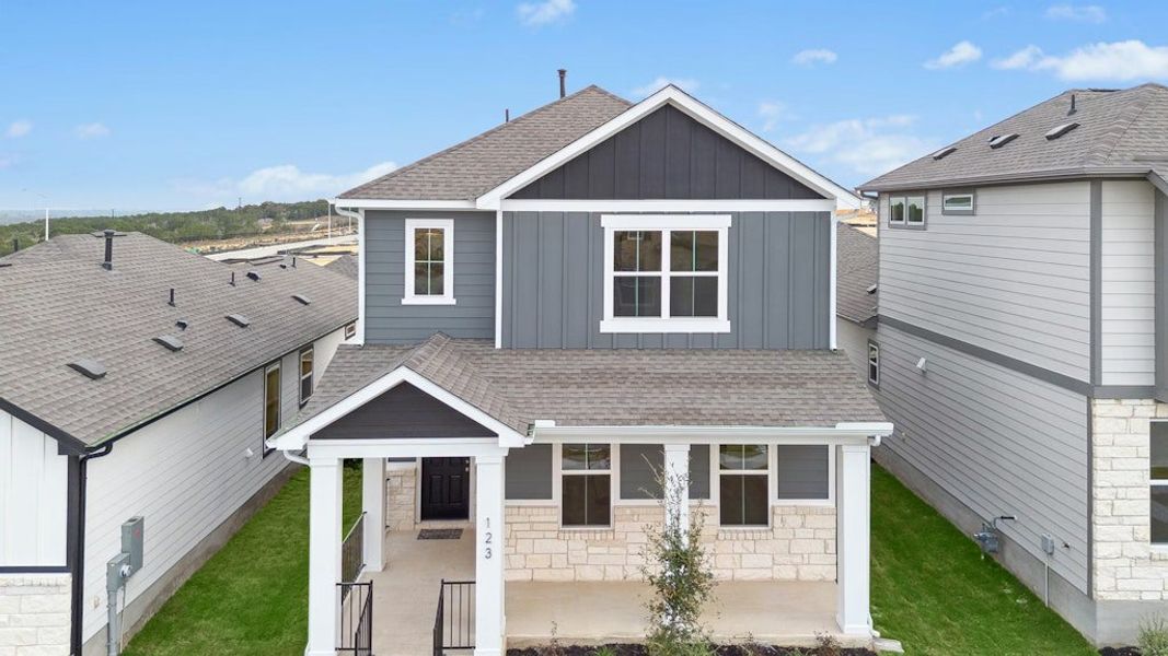 Exterior details and patio area of a home in Mayfair, New Braunfels (Image 3).
