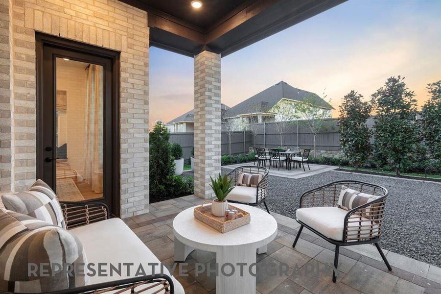 Exterior details and patio area of a home in Sonoma Verde, McLendon-Chisholm (Image 2).