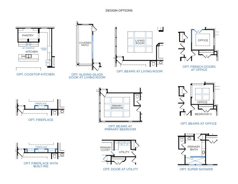 2D floor plan layout for the Sawgrass by Tricoast Homes in Canterra Creek 60', Iowa Colony, TX (Image 4). 2D floor plan layout for the Sawgrass by Tricoast Homes in Canterra Creek 60', Iowa Colony, TX (Image 4).