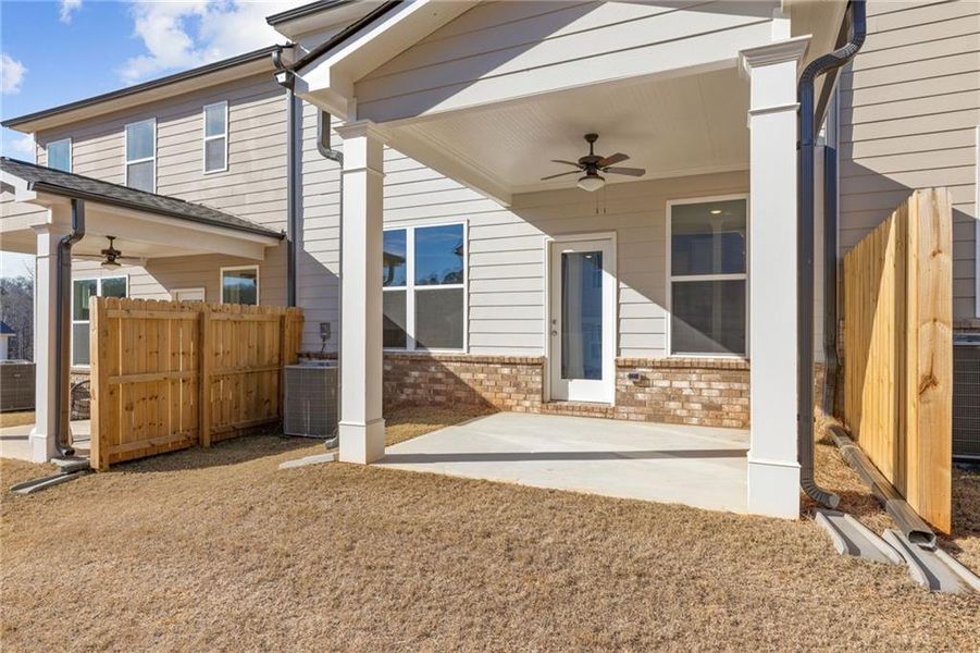 Exterior details and patio area of a home in Mulberry Summit, Flowery Branch (Image 3). Exterior details and patio area of a home in Mulberry Summit, Flowery Branch (Image 3).