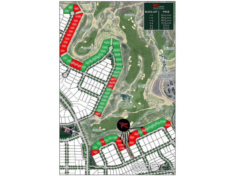 Lots available through Robbins Contracting, or we can build on any available lot marked in green!