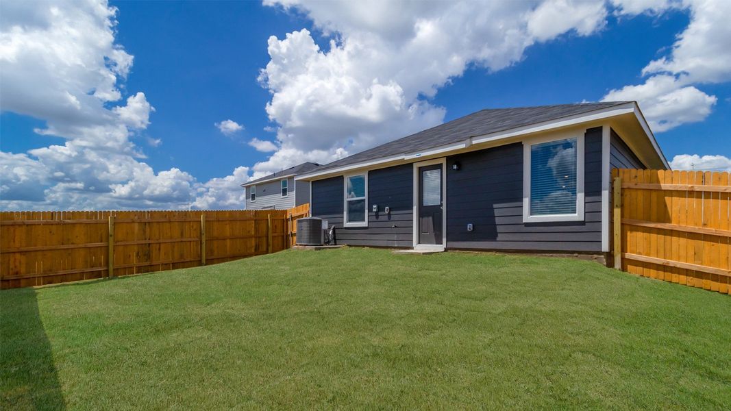 Representative exterior photo of a completed home built from the The Estero by D.R. Horton in Prairie Lakes, Buda, TX (Image 14). Representative exterior photo of a completed home built from the The Estero by D.R. Horton in Prairie Lakes, Buda, TX (Image 14).