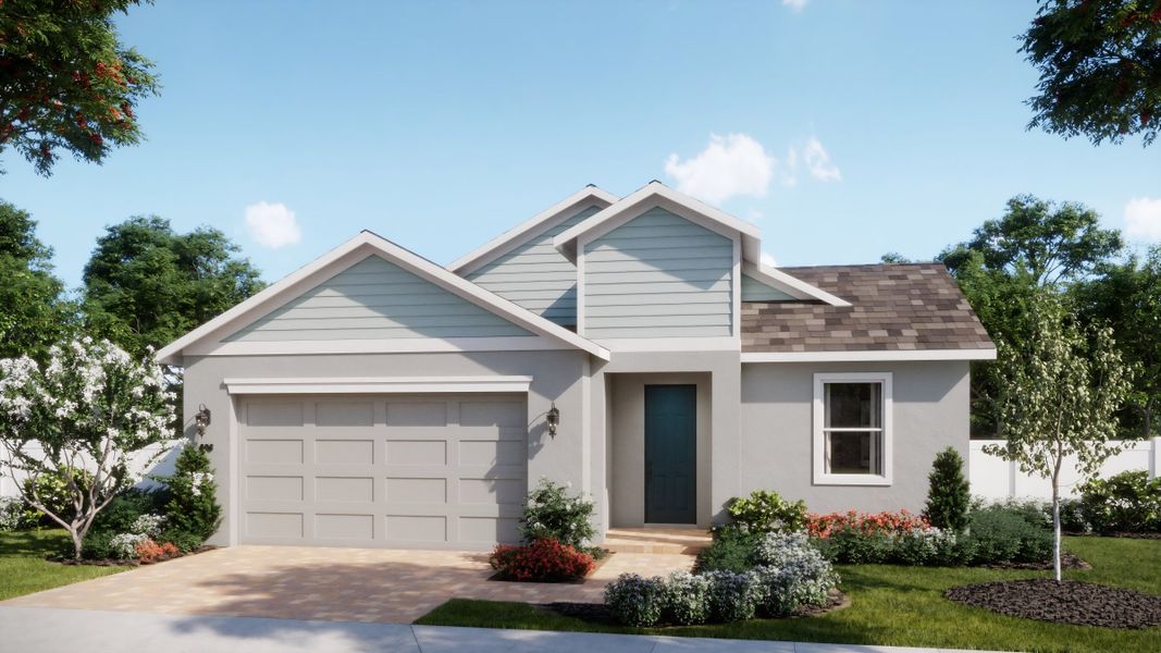 Representative exterior photo of a completed home built from the Meadowood by Risewell Homes in Kentucky Square, Sanford, FL (Image 2). Representative exterior photo of a completed home built from the Meadowood by Risewell Homes in Kentucky Square, Sanford, FL (Image 2).
