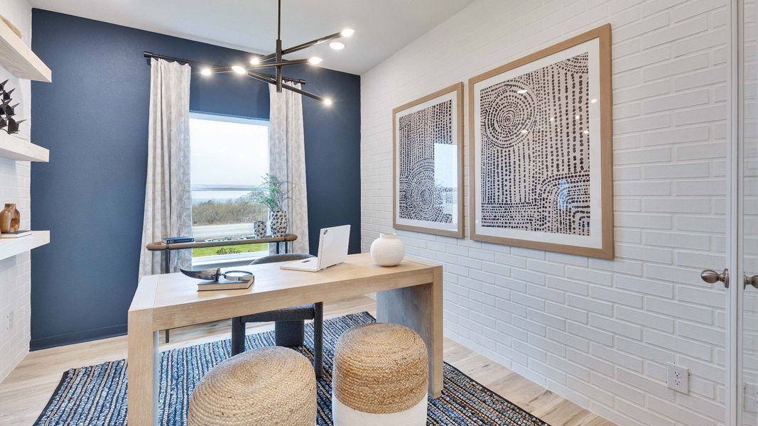Representative furnished interior of a home built from the Meyerson by DRB Homes in Infinity Square, Kyle (Image 37).