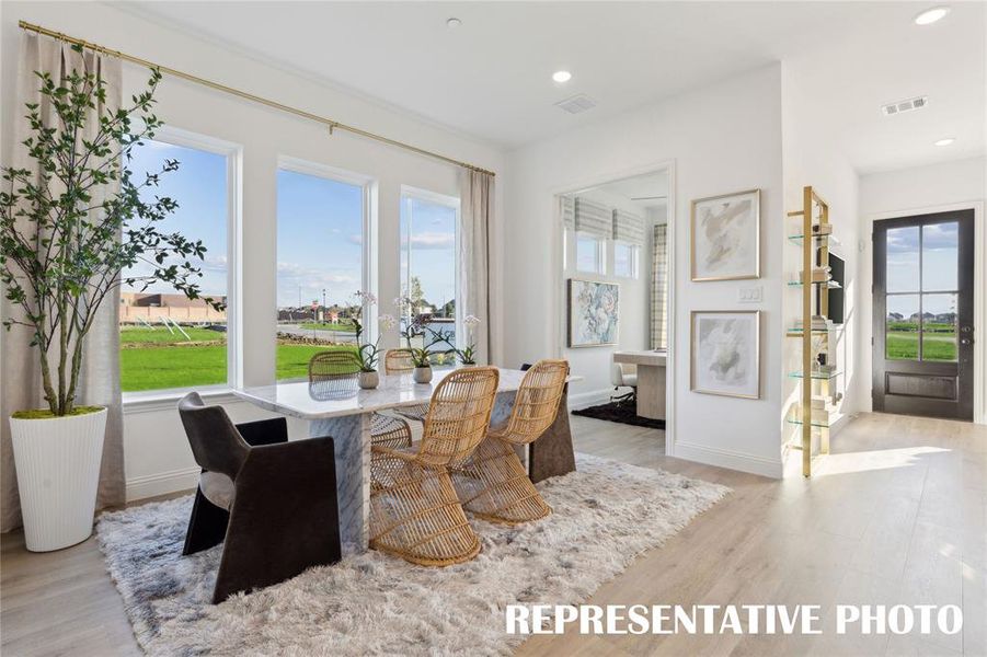 Beautiful dining areas perfect for grand dinner parties or cozy family meals can be found in all of our homes in Hazelwood!    REPRESENTATIVE PHOTO