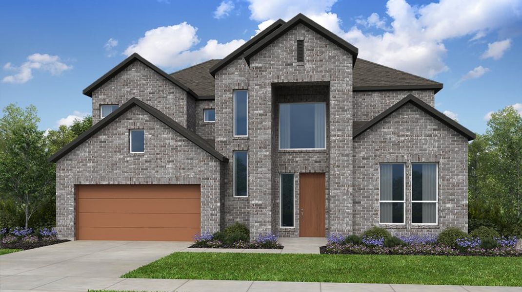 Representative exterior photo of a completed home built from the Mesa by Taylor Morrison in Silverleaf 60s, Cedar Creek, TX (Image 2). Representative exterior photo of a completed home built from the Mesa by Taylor Morrison in Silverleaf 60s, Cedar Creek, TX (Image 2).