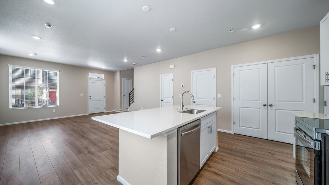 Furnished interior view inside a new home in Green Valley Ranch, Aurora (Image 8). Furnished interior view inside a new home in Green Valley Ranch, Aurora (Image 8).