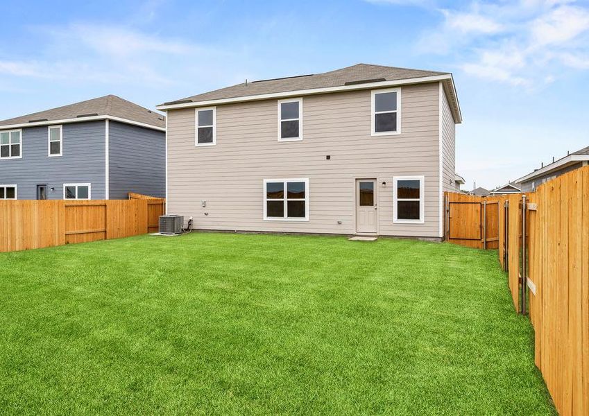 The backyard of the Cypress is fully fenced-in.