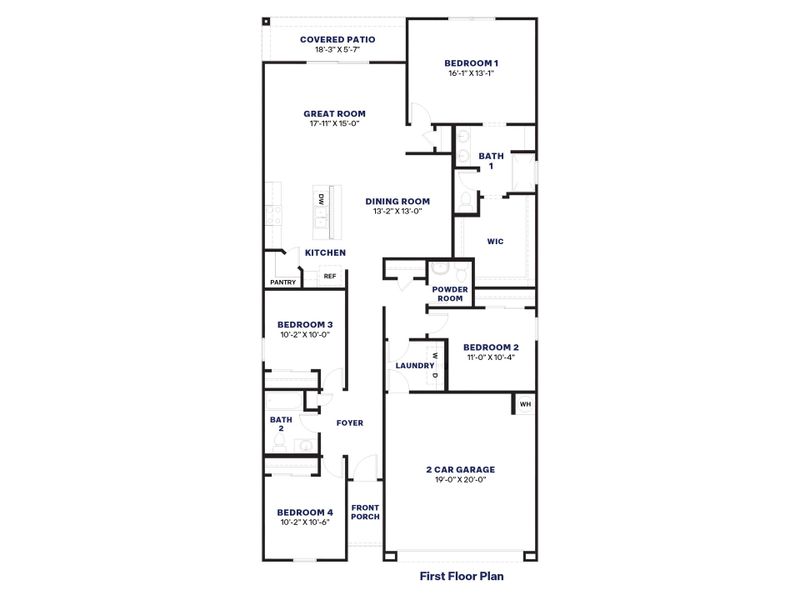 2D floor plan layout for the Harris by D.R. Horton in Sorrento, Maricopa, AZ (Image 5). 2D floor plan layout for the Harris by D.R. Horton in Sorrento, Maricopa, AZ (Image 5).
