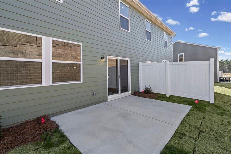 Exterior details and patio area of a home in Villas at Gold Creek, Dawsonville (Image 3).