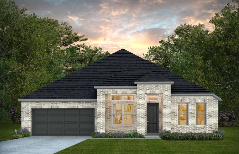 Representative exterior photo of a completed home built from the Azle by Pulte Homes in Blue Creek Trails, Richmond, TX (Image 14). Representative exterior photo of a completed home built from the Azle by Pulte Homes in Blue Creek Trails, Richmond, TX (Image 14).