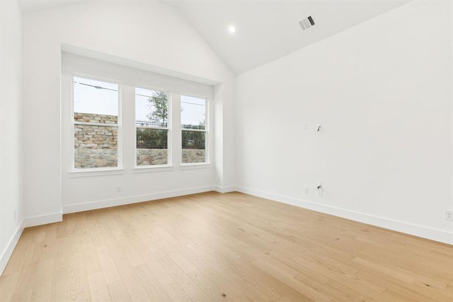 This peaceful and relaxing owners suite is located at the rear of the home for additional privacy. This peaceful and relaxing owners suite is located at the rear of the home for additional privacy.