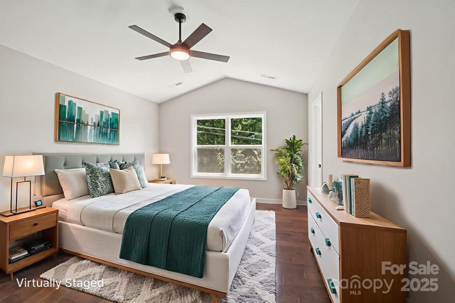 Virtually staged Primary Bedroom