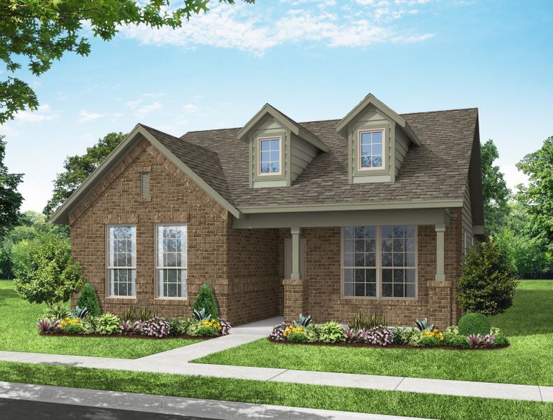 Representative exterior photo of a completed home built from the Joliet by Impression Homes in Heartland, Heartland, TX (Image 2). Representative exterior photo of a completed home built from the Joliet by Impression Homes in Heartland, Heartland, TX (Image 2).