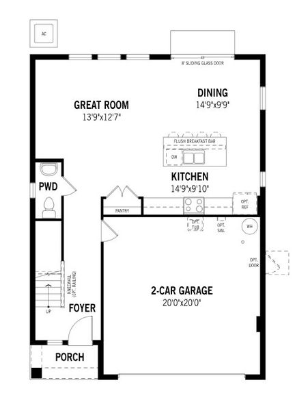 2D floor plan layout for the Hammock by Mattamy Homes in Crosswind Ranch, Parrish, FL (Image 3). 2D floor plan layout for the Hammock by Mattamy Homes in Crosswind Ranch, Parrish, FL (Image 3).