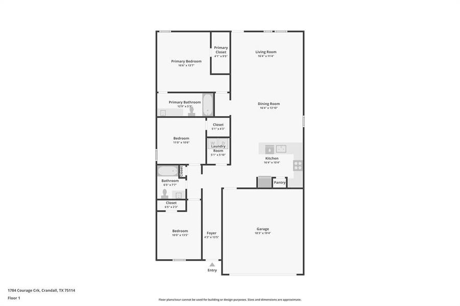 2D floor plan layout of this home in , Crandall, TX (Image 5).