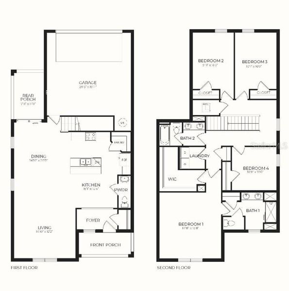 2D floor plan layout of this home in , Harmony, FL (Image 3).