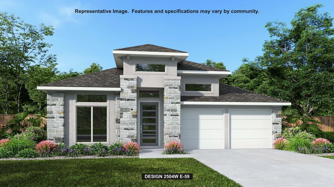 Front exterior of a new home in Parkside on the River, Georgetown, TX, highlighting curb appeal (Image 1). Front exterior of a new home in Parkside on the River, Georgetown, TX, highlighting curb appeal (Image 1).