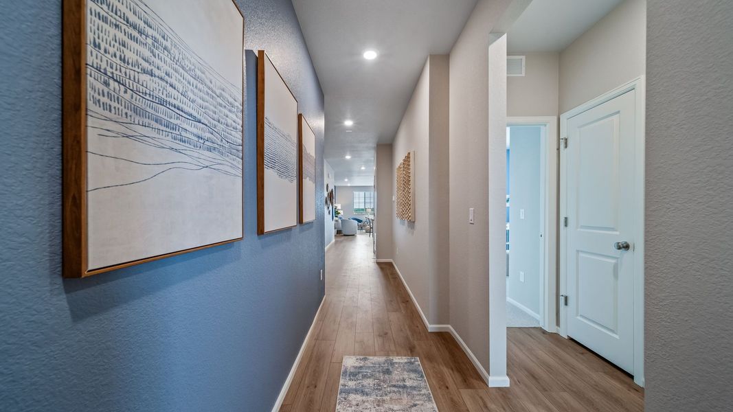 Furnished interior view inside a new home in Thompson River Ranch, Johnstown (Image 19).