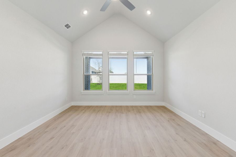 Representative unfurnished interior of a home built from the Statler by Centre Living Homes in Painted Tree Woodland West, McKinney (Image 17). Representative unfurnished interior of a home built from the Statler by Centre Living Homes in Painted Tree Woodland West, McKinney (Image 17).
