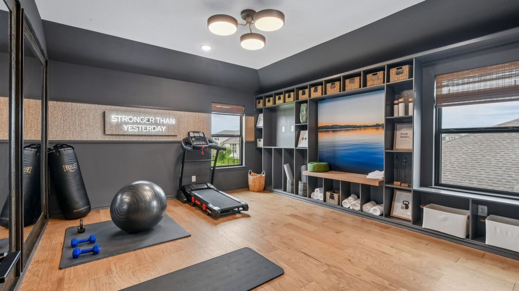 Representative furnished interior of a home built from the Elm by DRB Homes in Oaks at San Gabriel, Georgetown (Image 17).