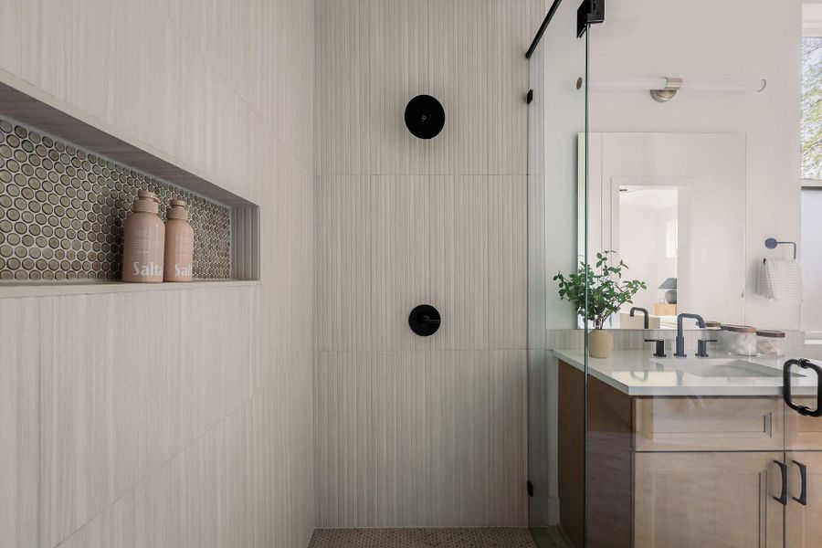 Bathroom with vanity and walk in shower Bathroom with vanity and walk in shower