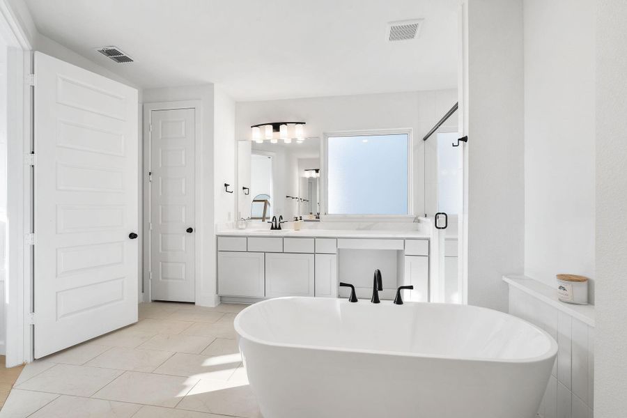 Furnished interior view inside a new home in Sweetwater - 60', Austin (Image 16).