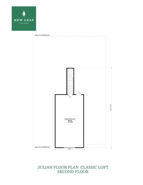 2D floor plan layout for the The Julian by New Leaf Builders in East Lake, Leland, NC (Image 4).