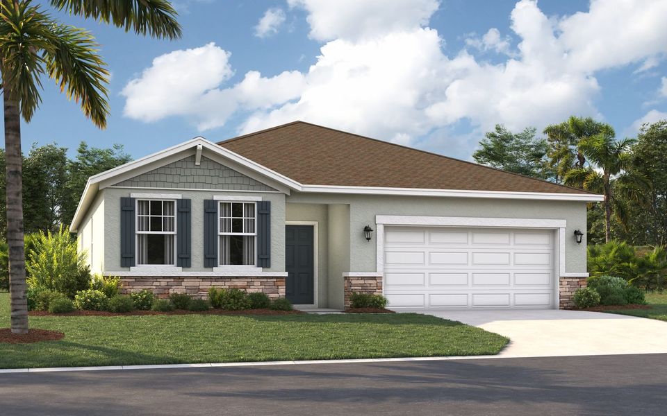 Representative exterior photo of a completed home built from the The Webber by Stanley Martin Homes in Hidden Cove, Eustis, FL (Image 1).
