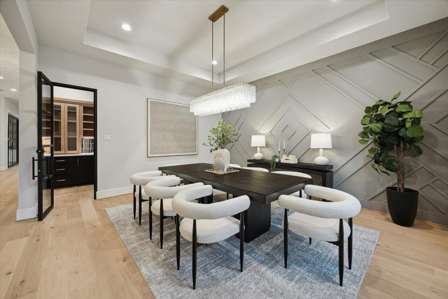 There's a wine storage room that connects to the dining room.