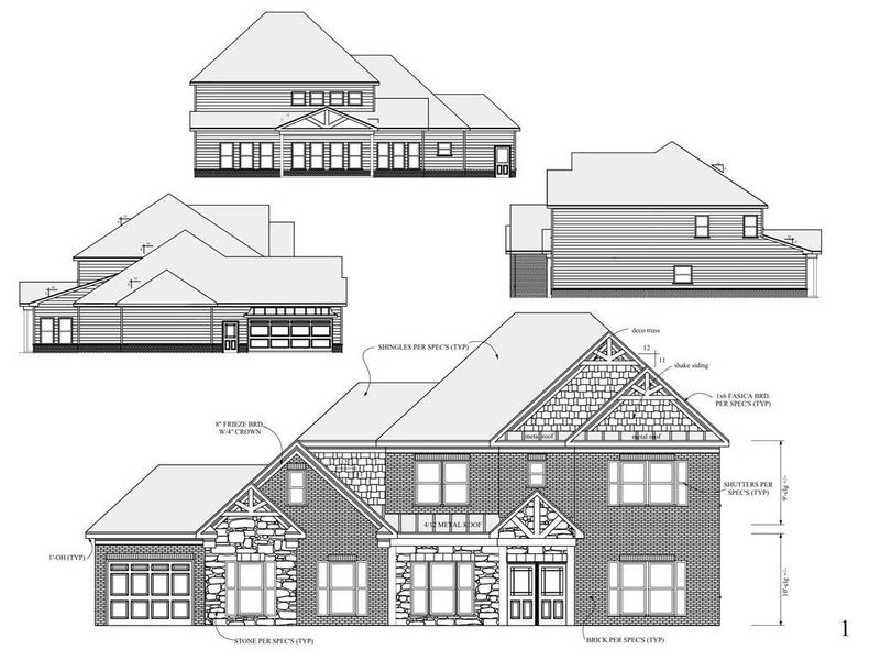 Exterior rendering of this home design in , Sugar Hill, GA (Image 3).