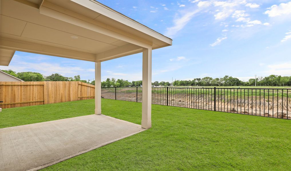 Covered patio for outdoor enjoyment