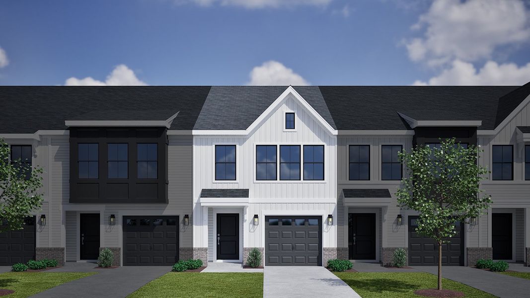 Front exterior of a new home in Nichols Landing, Charlotte, NC, highlighting curb appeal (Image 1). Front exterior of a new home in Nichols Landing, Charlotte, NC, highlighting curb appeal (Image 1).