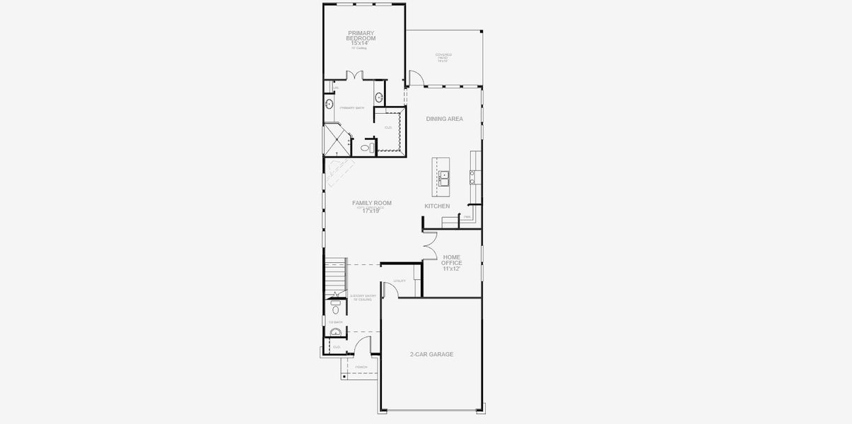 2D floor plan layout for the 2399W by Perry Homes in Wildtree, Montgomery, TX (Image 4).