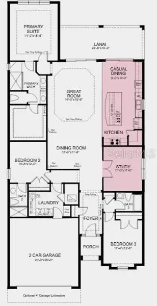 2D floor plan layout of this home in Center Lake Ranch Community Group Page, St. Cloud, FL (Image 4).