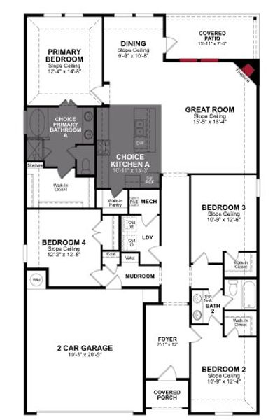 2D floor plan layout of this home in Chalk Hill, Celina, TX (Image 3).