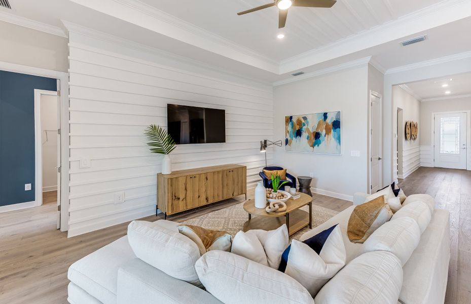 Representative furnished interior of a home built from the Prestige by DiVosta in Terreno, Naples (Image 4). Representative furnished interior of a home built from the Prestige by DiVosta in Terreno, Naples (Image 4).