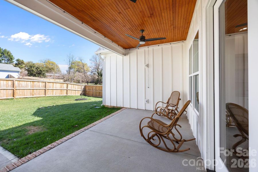 Exterior details and patio area of a home in , Belmont (Image 28).